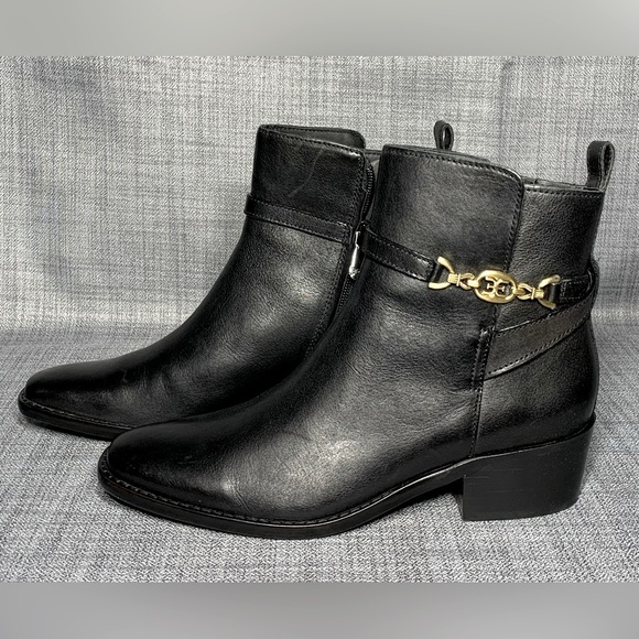 Sam Edelman Women's Brawley Buckled Ankle Boots Black Leather 6M - Picture 4 of 6